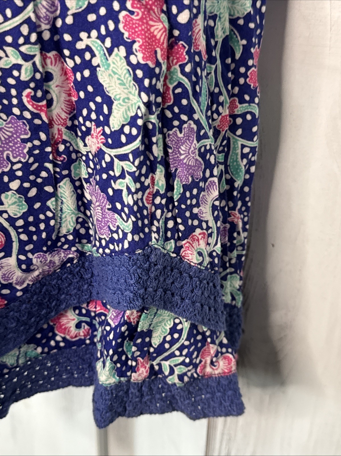 POUPETTE ST BARTH SASHA MINI DRESS SIZE LARGE BLUE PINK FLORAL FLUTTER SLEEVE
