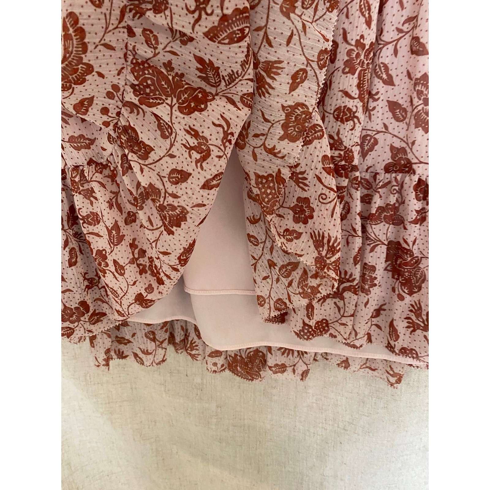 Aritzia Little Moon Pink Floral Rhea Mini Dress Size Medium