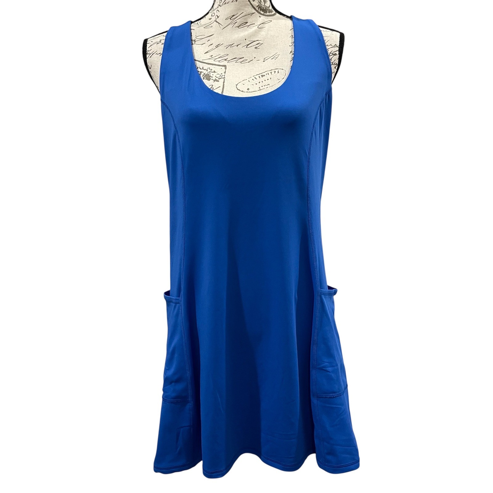 90 Degree by Reflex Exercise Dress Women XL Blue Activewear Pocket Tennis Sports