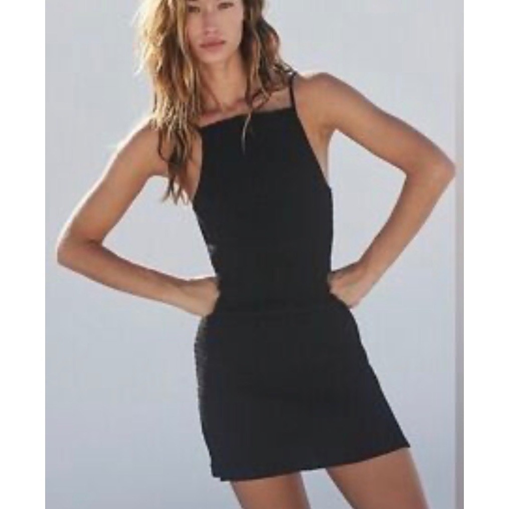 Free Free People Iyla Smocked Mini Dress in Black