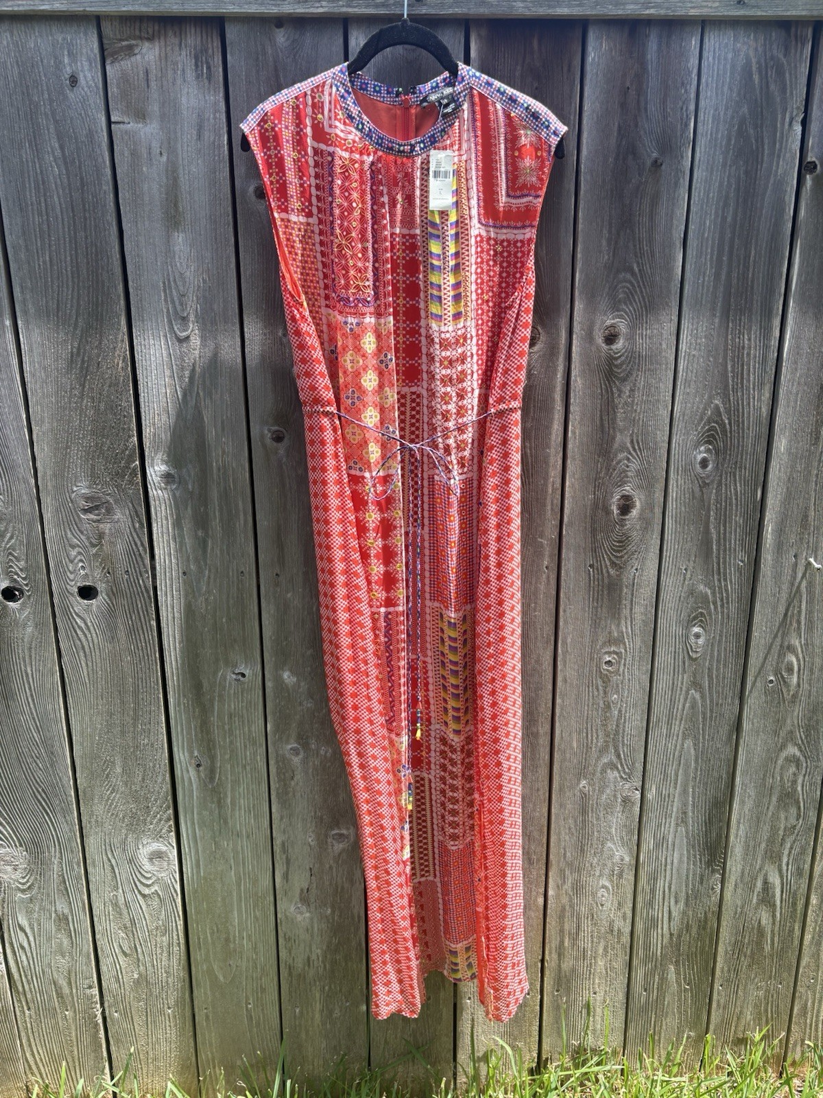 NWT $198.00 Anthropologie Patchworked Sol Maxi Dress By Tanvi Kedia size large