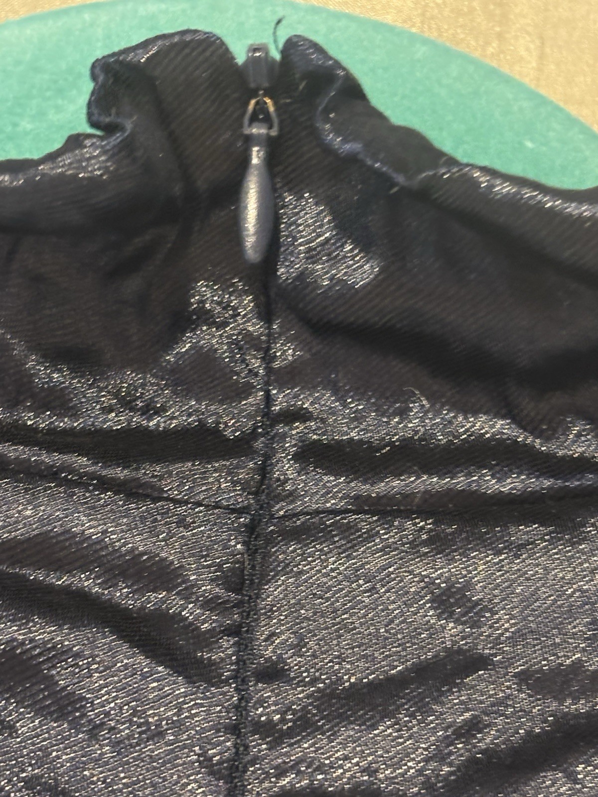 Nicole Miller Botique Blue Techno Crinkle Stretch Taffeta Dress Size6