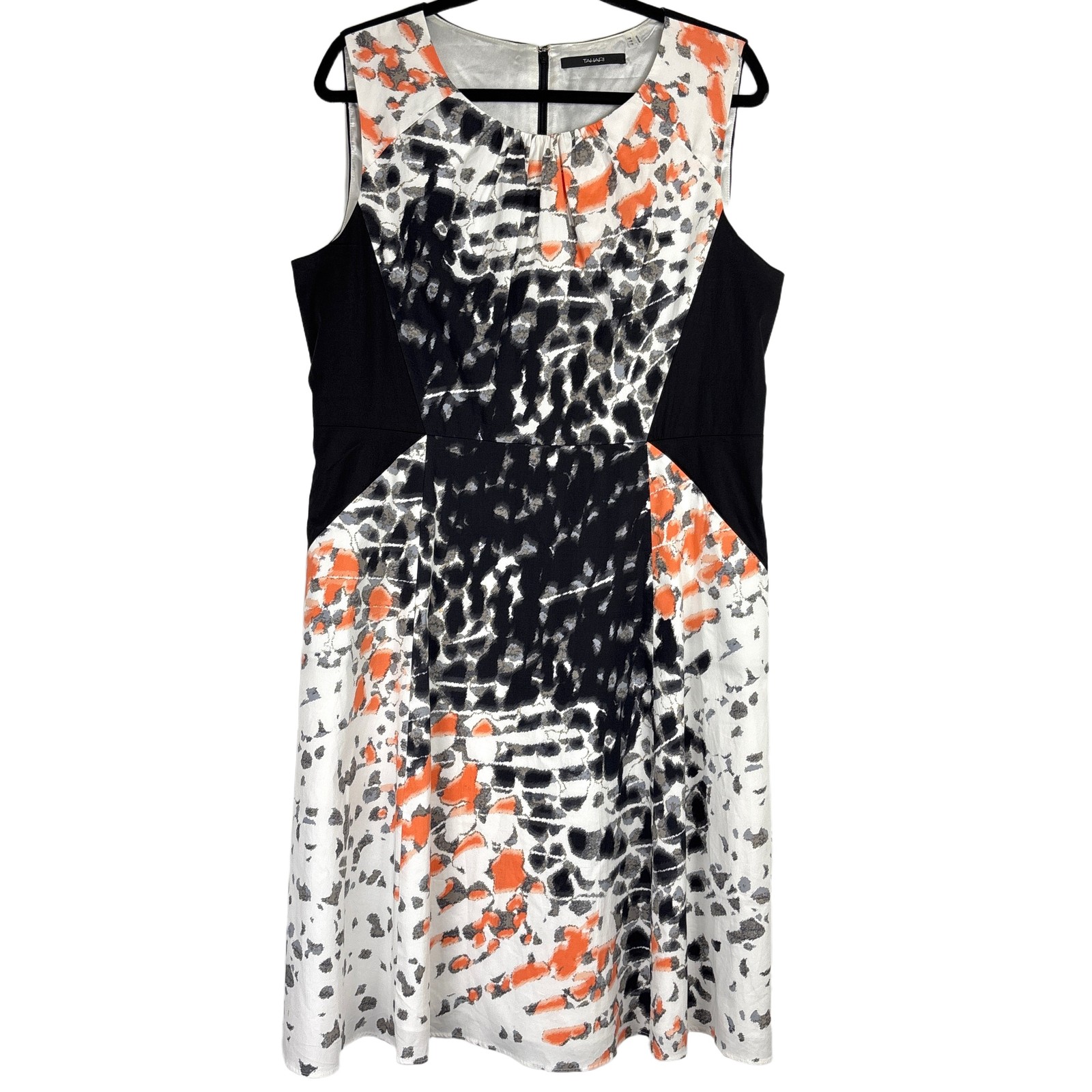 TAHARI Dress Women’s 16 Abstract Print Sheath Sleeveless Modern Chic
