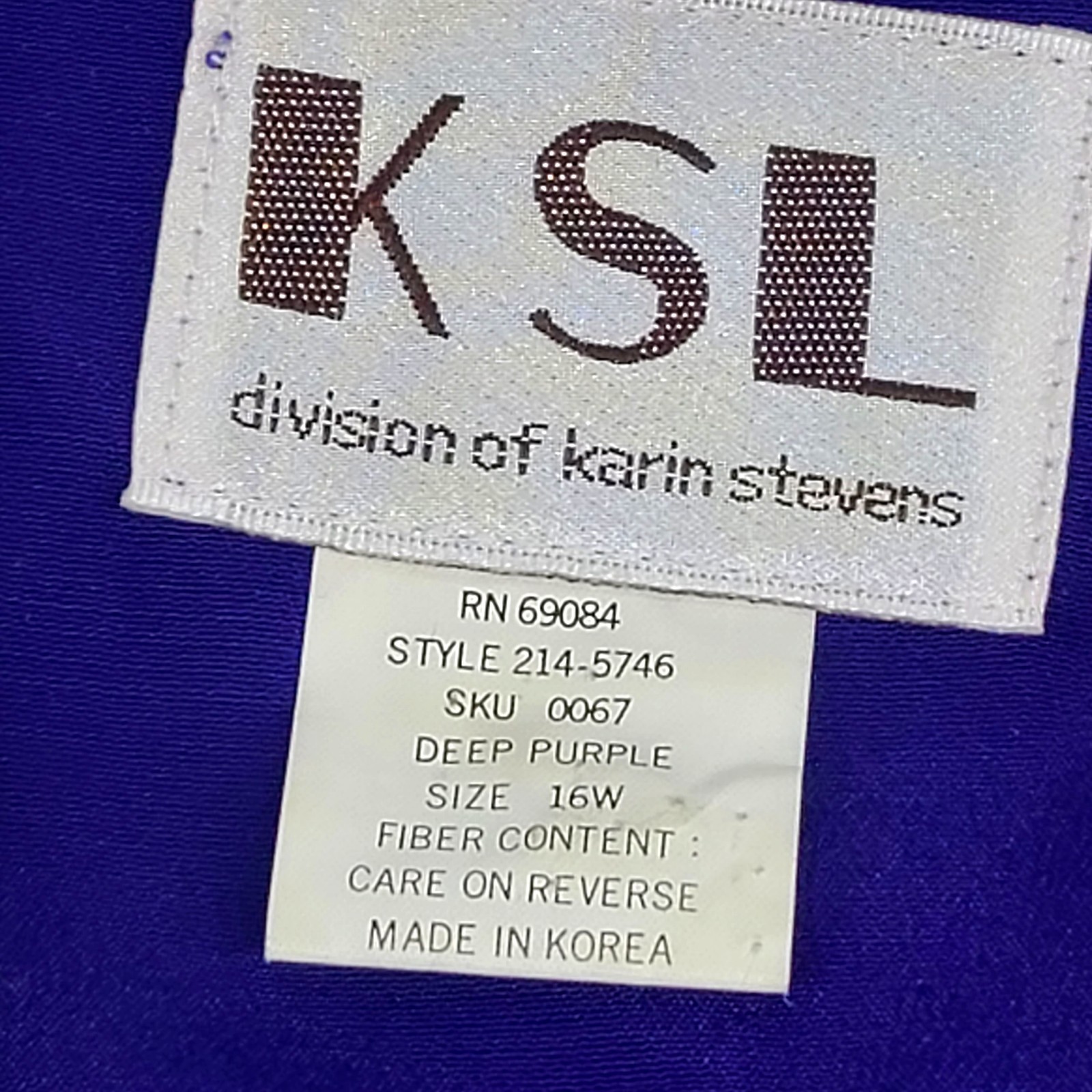 KSL Karin Stevens Purple Midi Dress 16W Lace Collar Pearl Buttons Cottagecore