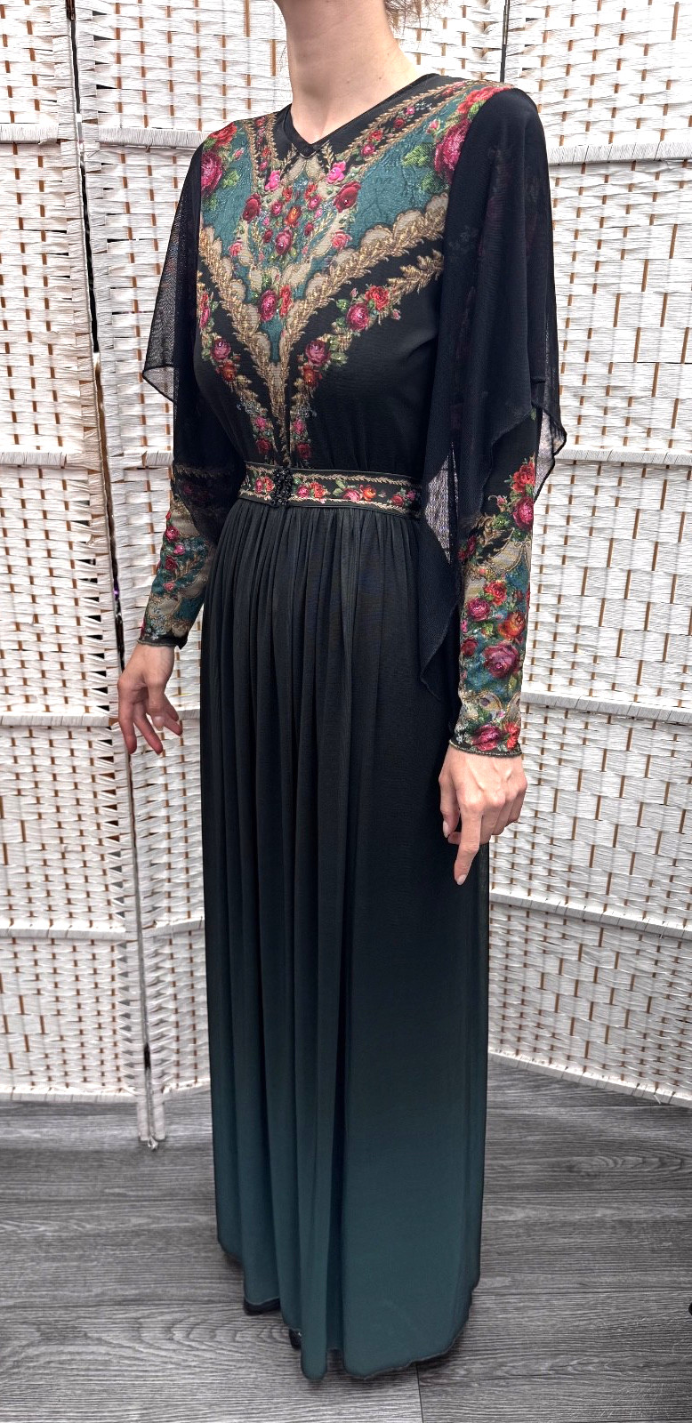 Negrin Elegant Full length Floral dress Size – S – NWT.