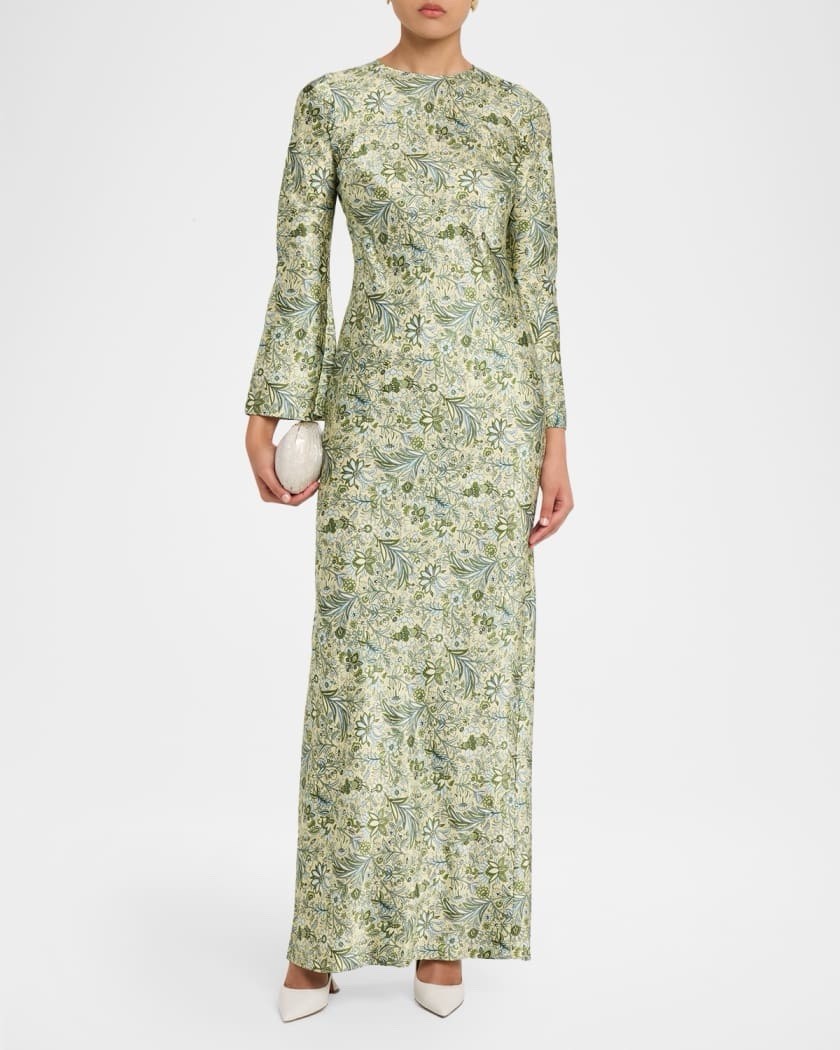 Veronica Beard Gemma Floral Long-Sleeve Maxi Dress $750 Size 8