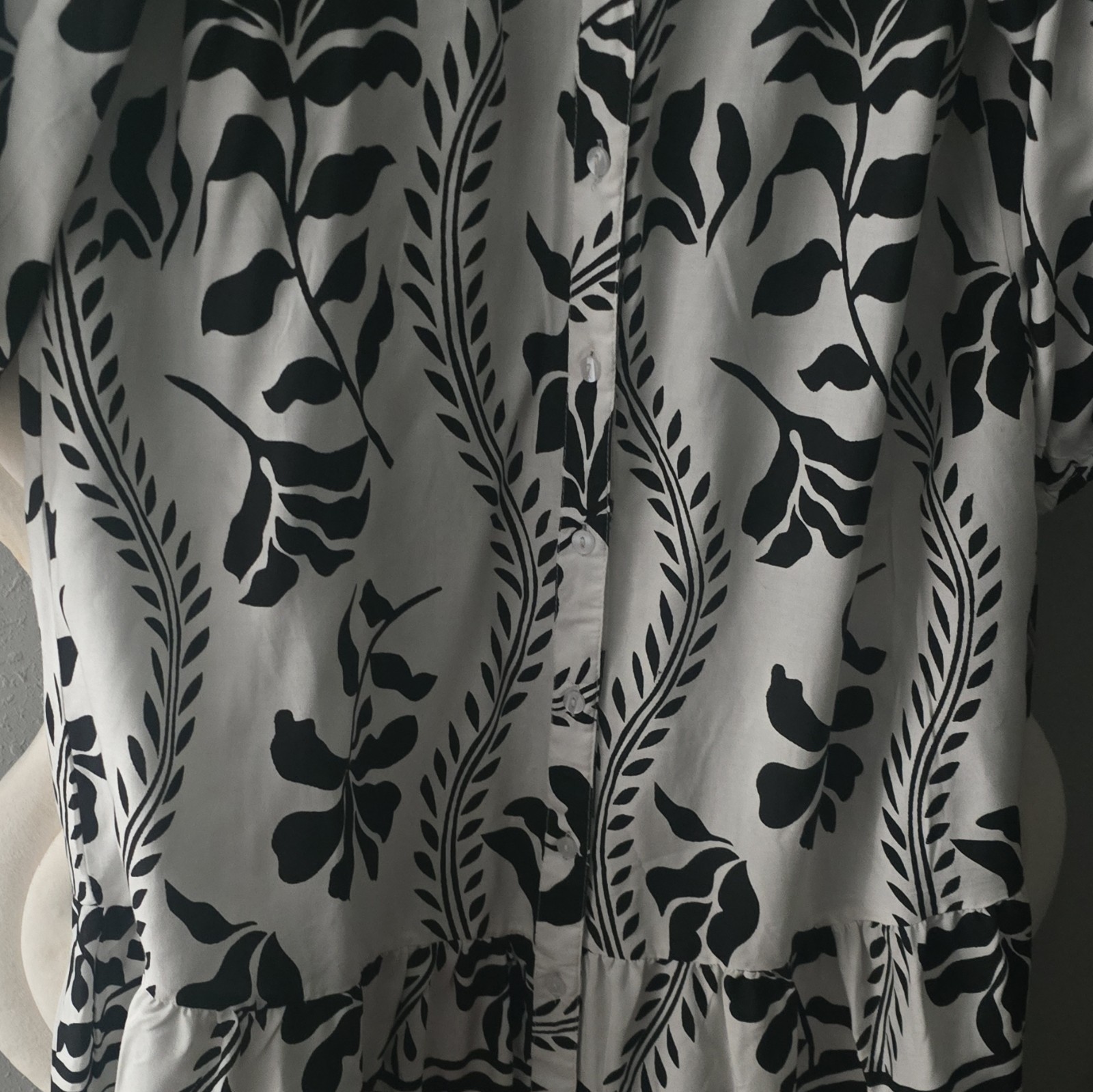 Mlle Gabrielle Floral Shirt Dress Button-Front V-Neck 3/4 Sleeve PLT