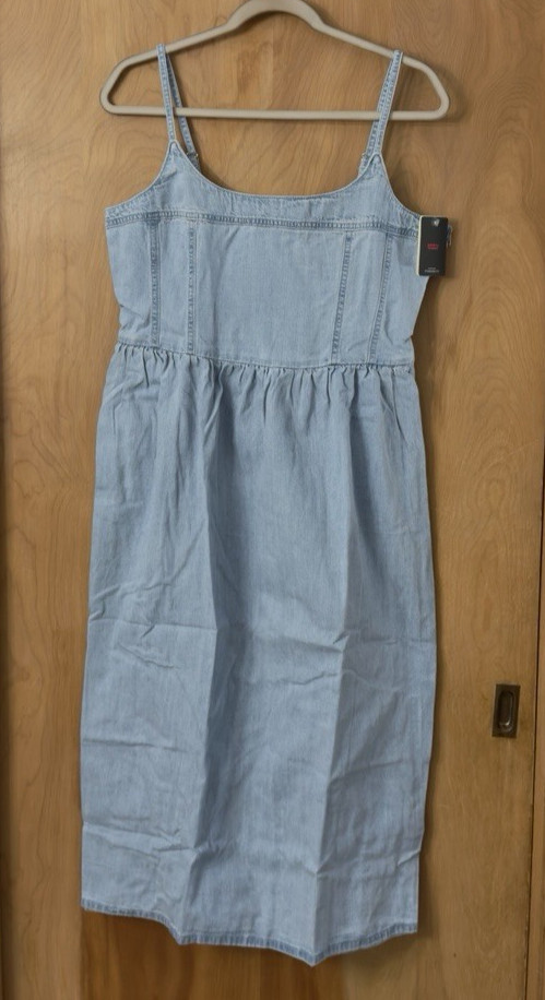 Levi Strauss Levi’s Premium Women’s Alessie Bustier Dress Light Wash Size L NWT