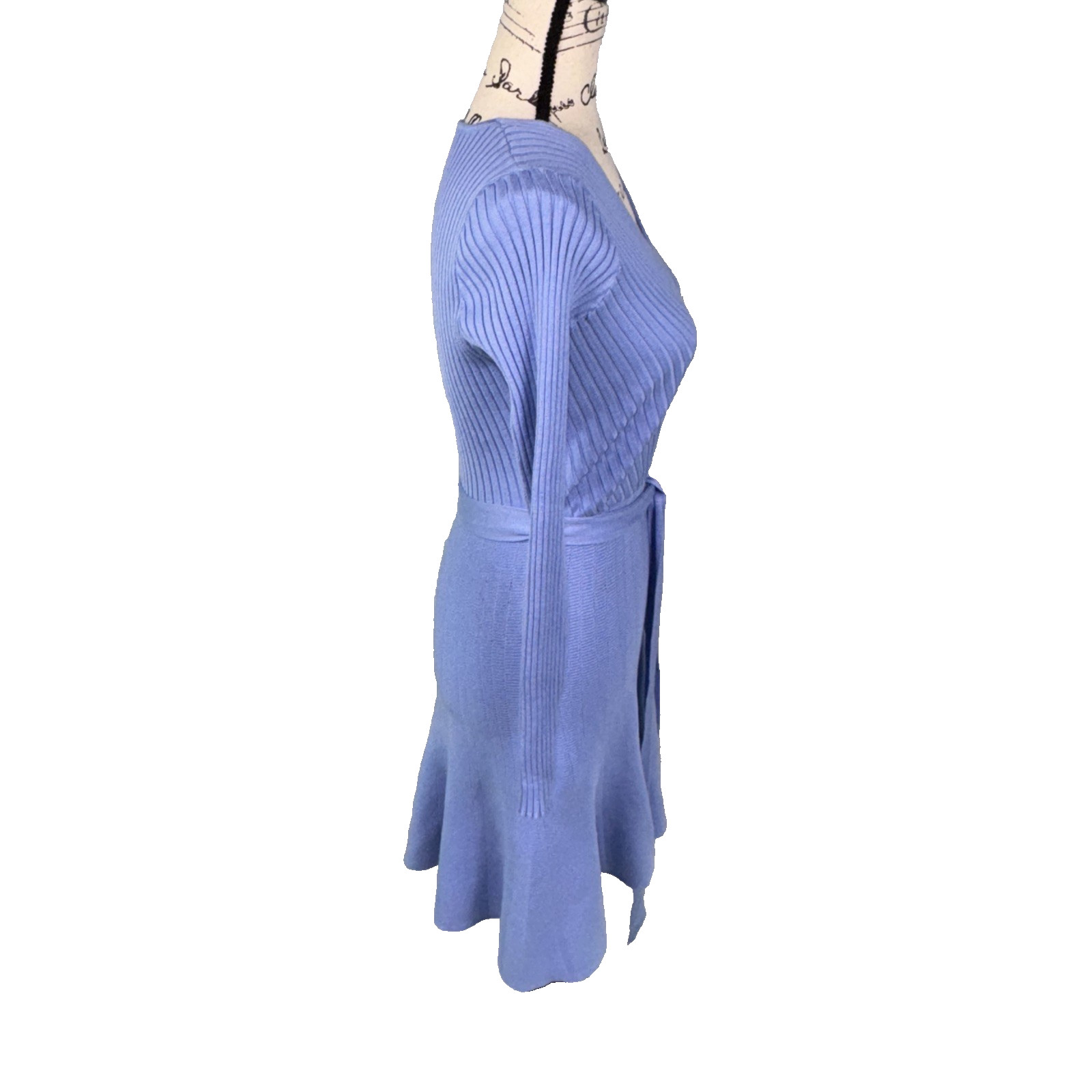 Wrap Style Dress Long Sleeved Blue Belted Stretchy Jr. 5/6 Women S Twirly Ballet