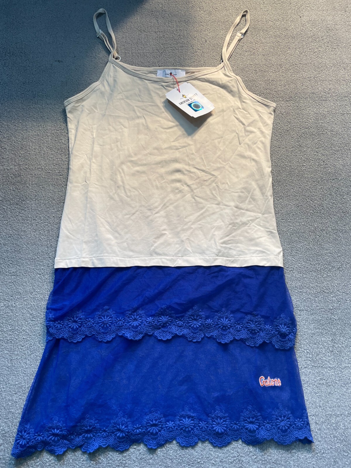 Womens Florida Gators Ruffles Dress Extender Slip Size S NCAA Emerson Street NEW