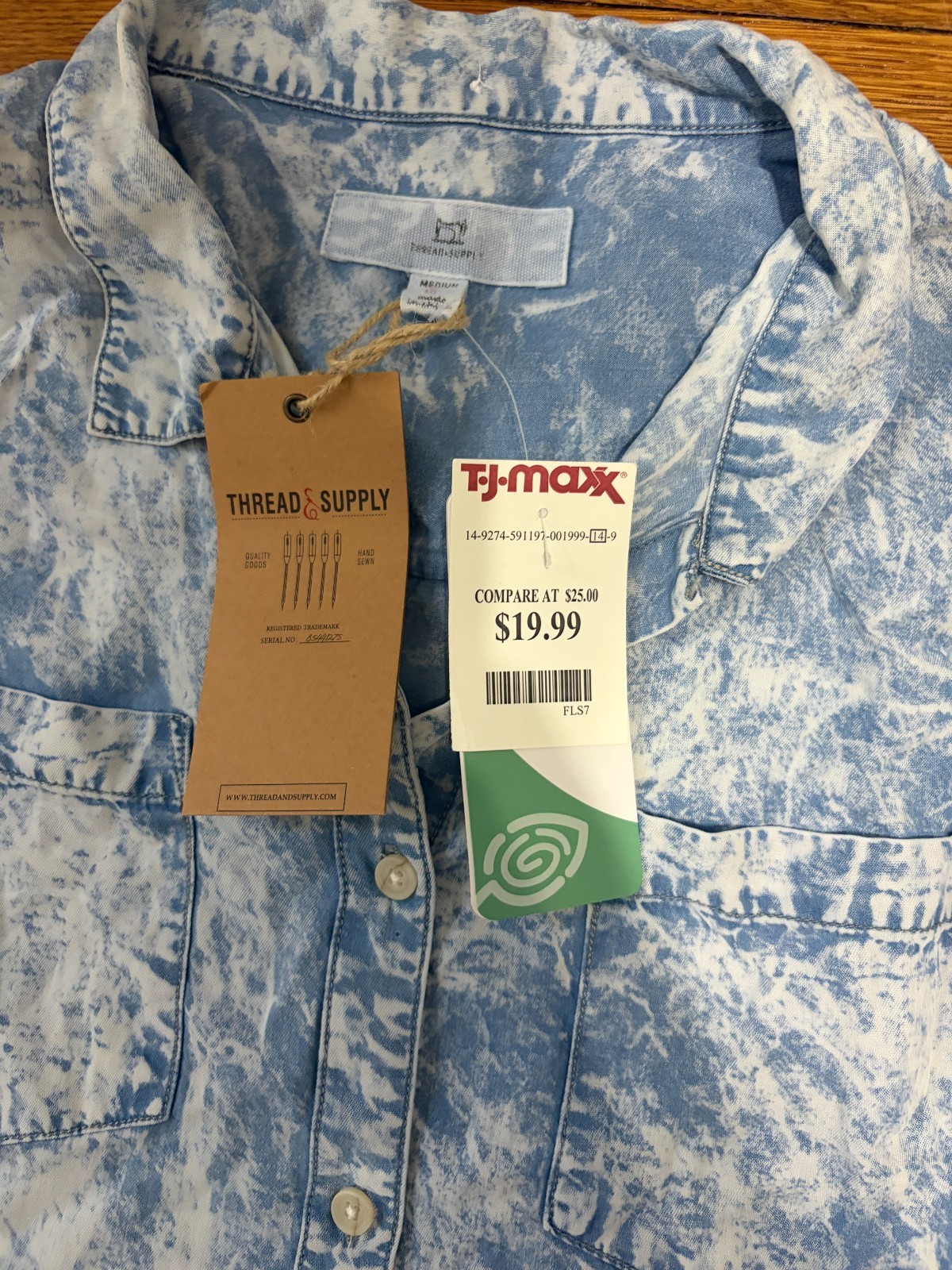 Thread & Supply Womens Button Down Shirt Dress Size Medium Blue Lyocell NEW NWT