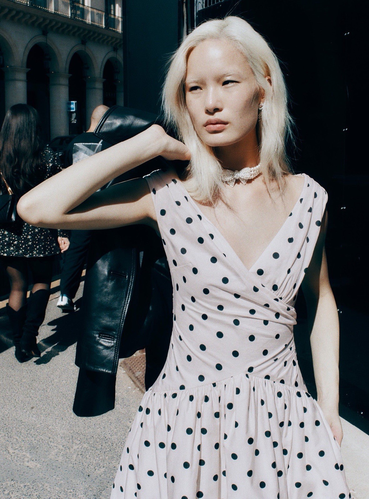 self portrait CREAM POLKA DOT COTTON MIDI DRESS $ 690 Size US 2 UK 6