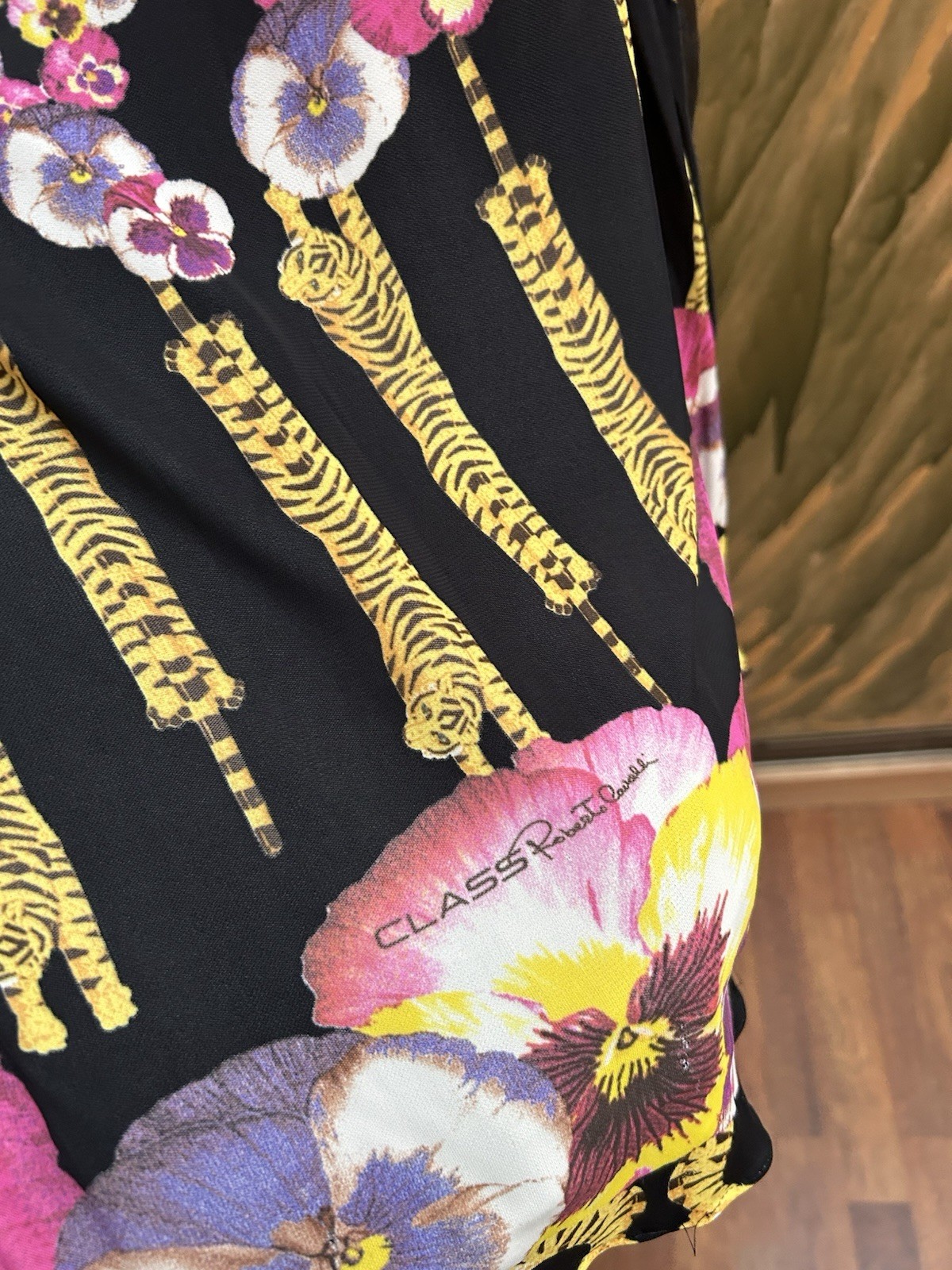 Class Roberto Cavalli Floral Print Draped Tunic Dress 100% Viscose IT46 US12