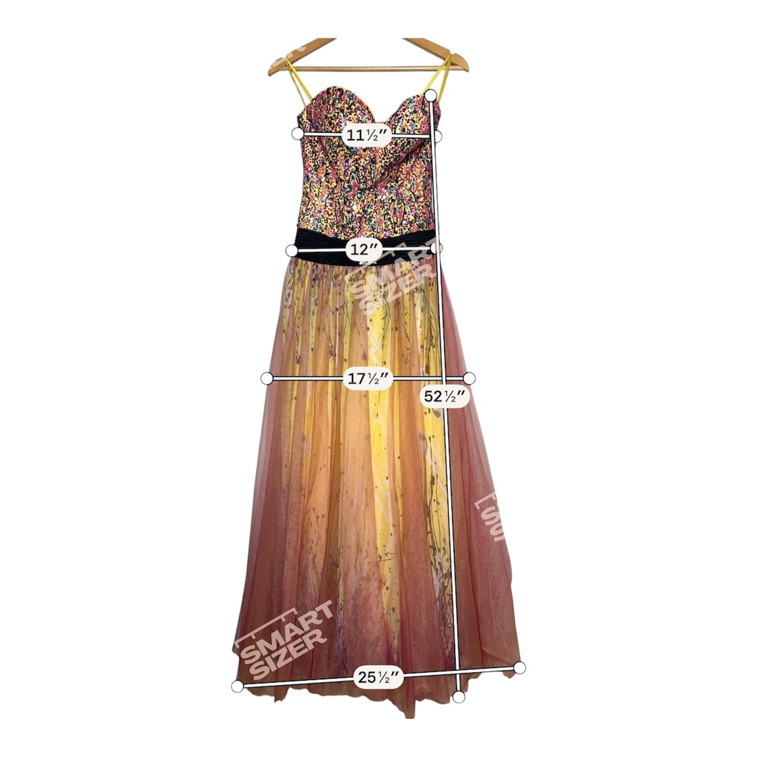 Jovani Multicolor Sequin Sweetheart Y2K Ballgown Prom Dress Tulle Nylon Size 2