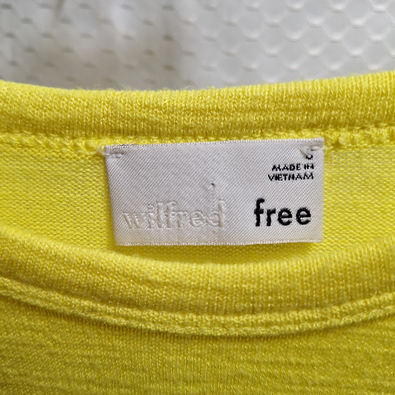 WILFRED FREE Short Sleeve Mini T-Shirt Dress Sz S Yellow Stretch Comfort Beachy