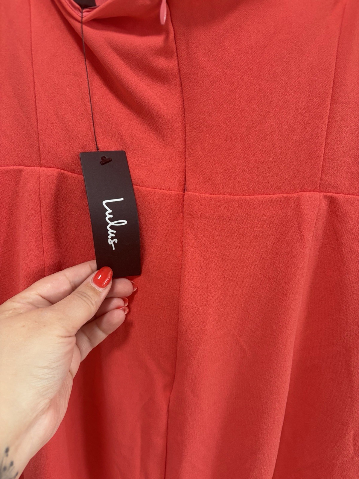 Lulus Impressive Glamour NWT size Large Coral Pink Sleeveless Column Maxi Dress