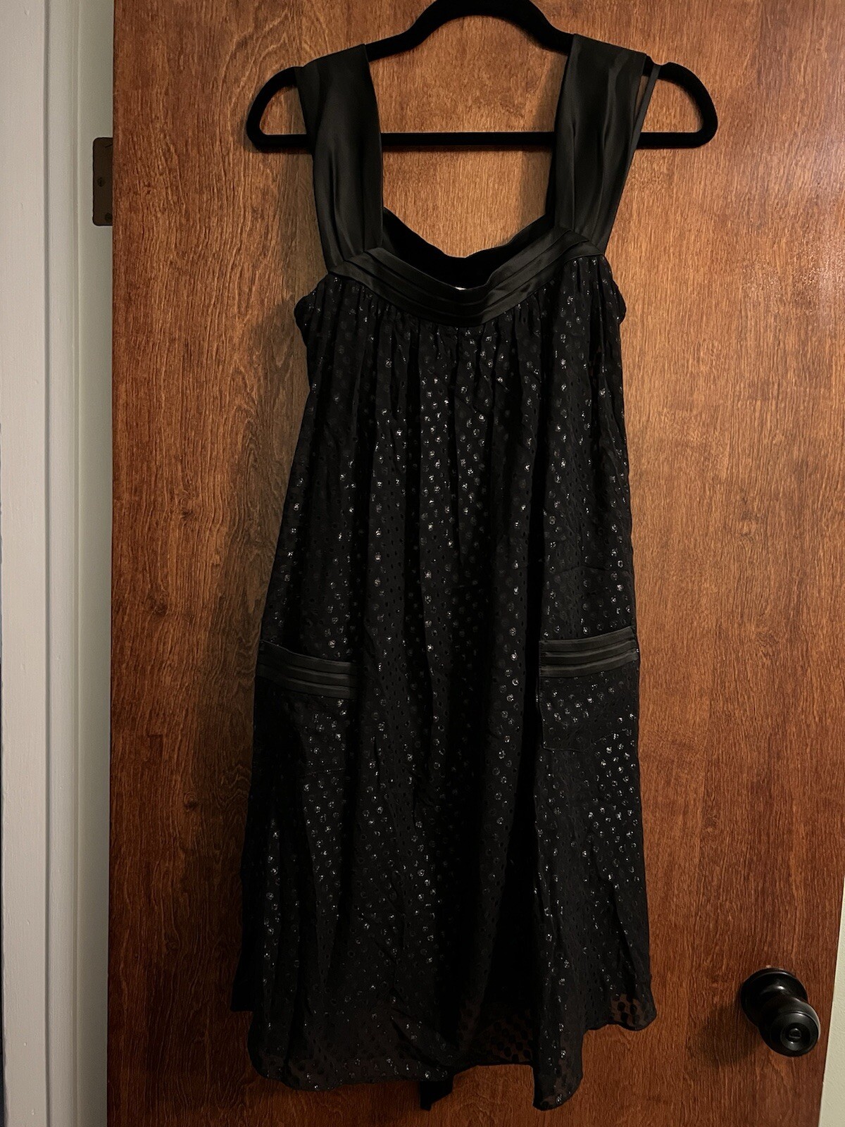 NEW HAUTE HIPPIE BLACK THICK STRAP FLOWY DRESS MEDIUM