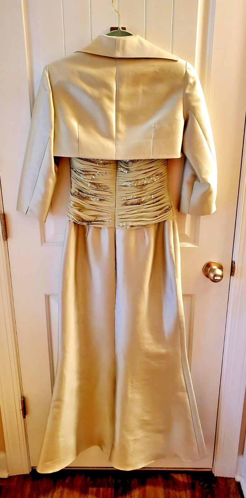 RICKIE FREEMAN for TERI JON NITES DRESS-SHIRRED GOWN & BOLERO JACKET-SIZE 2-NEW