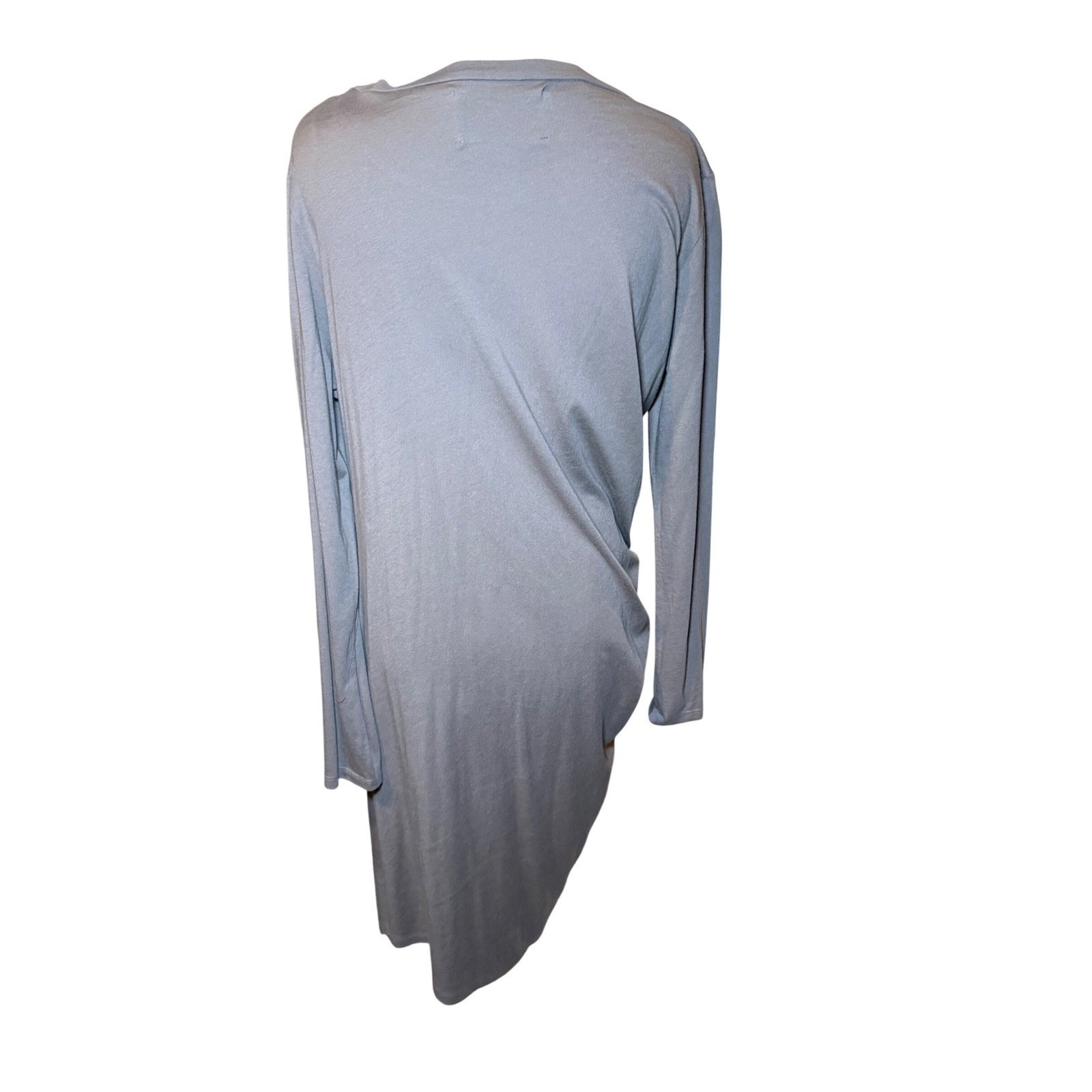 Brochu Walker Long Sleeve Draped Cotton Modal Jersey Midi Dress Light Brown M
