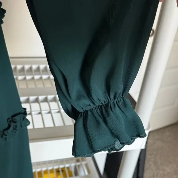 Chic Teal Ruffle Long Sleeve Dress – Elegant, Flirty & Perfect for Any Occasion