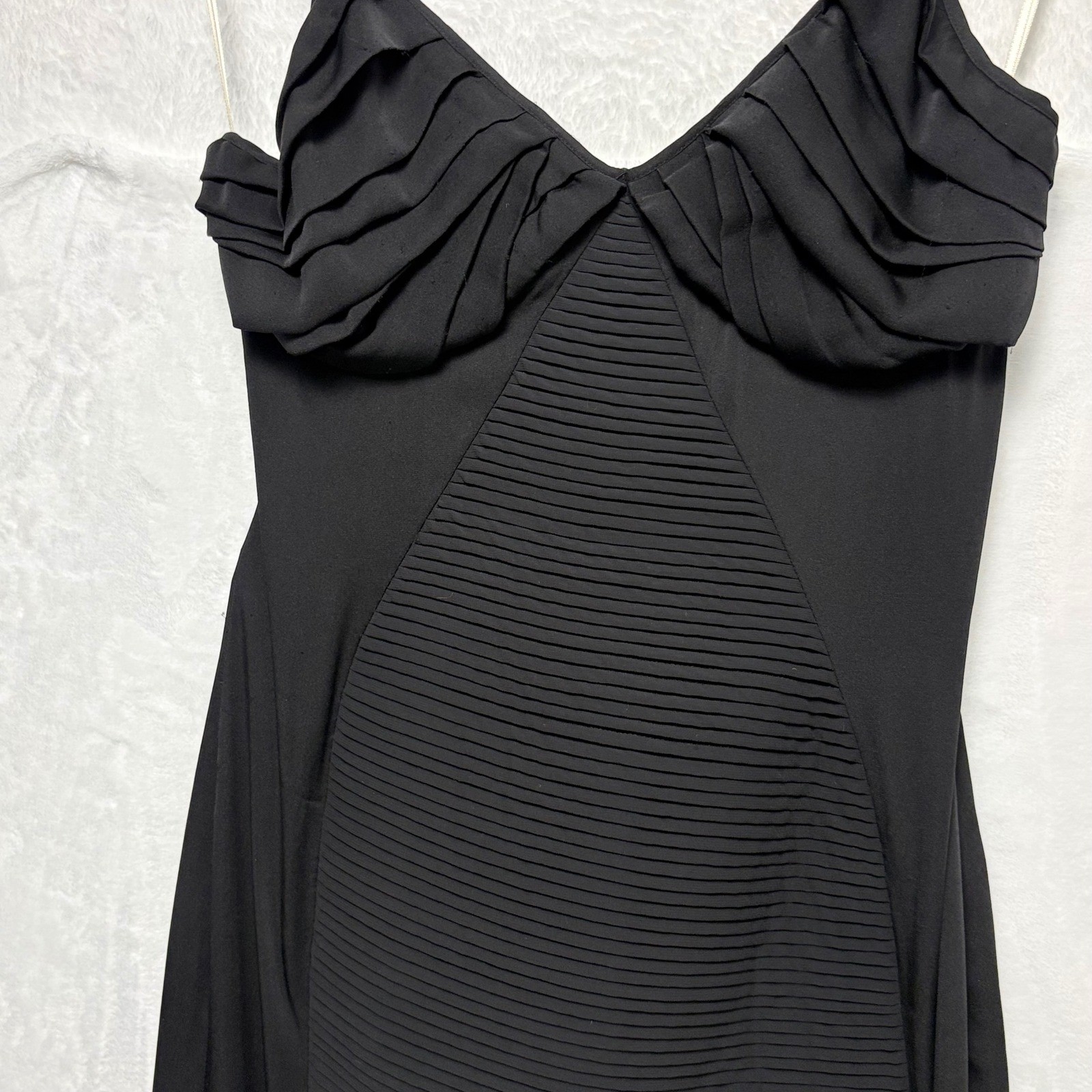 Leon Max Limited Edition Silk Blend Bodycon Mini Dress Size 2 Black LBD Party