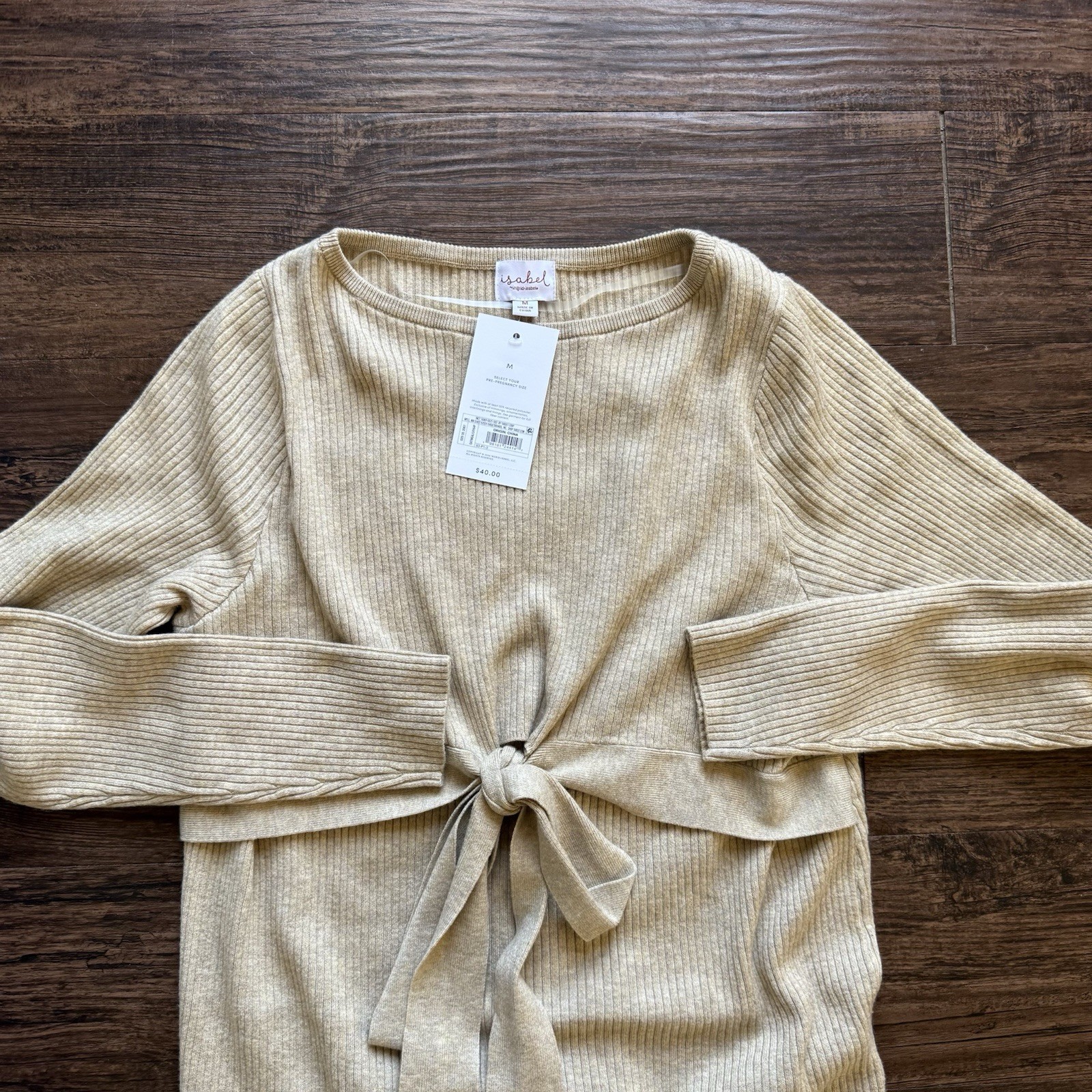 Isabel Maternity by Ingrid & Isabel Ribbed Knit Midi Dress Tie Waist Size Medium