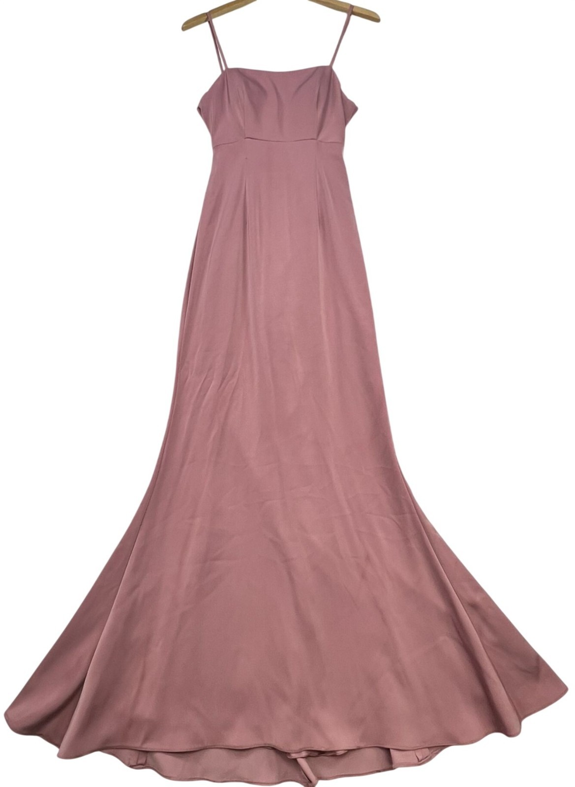 Watters Womens Maxi Bridesmaid Dress Sleeveless Back Zip Size 8 Dusty Rose