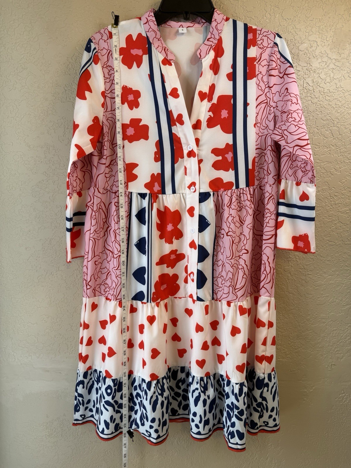 Made with Heart Love Dress Size Small Midi Floral Heart Print