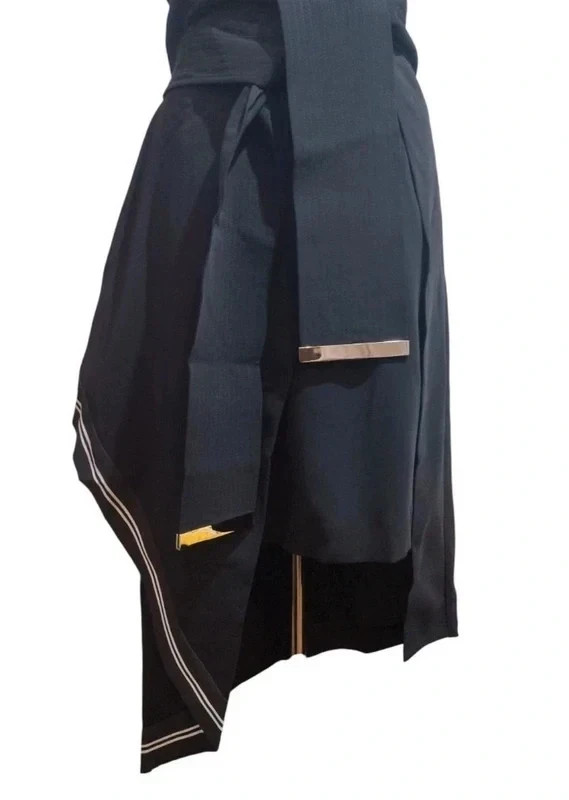 Preen by Thornton Bregazzi Resort 2016 Asymmetric Black Midi Dress RARE Luxury