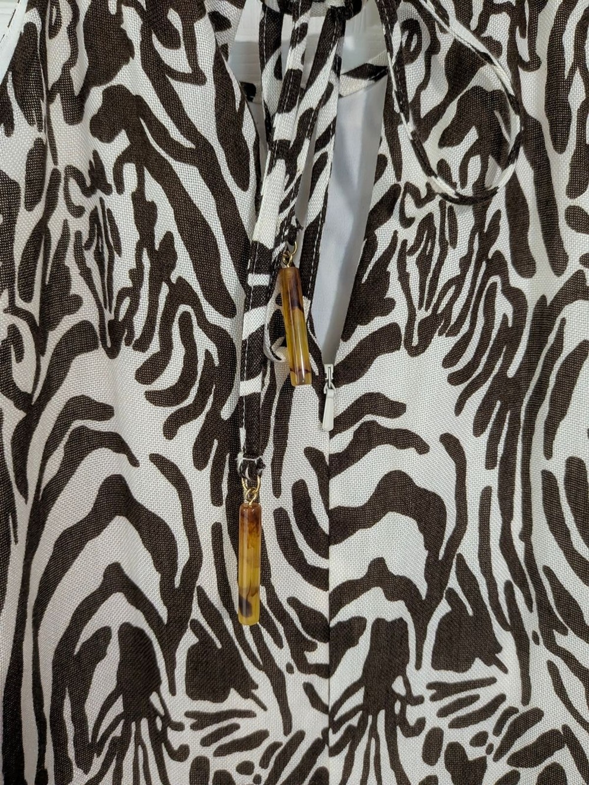Lilly Pulitzer Angel Brown and White Zebra-Print Maxi Dress M
