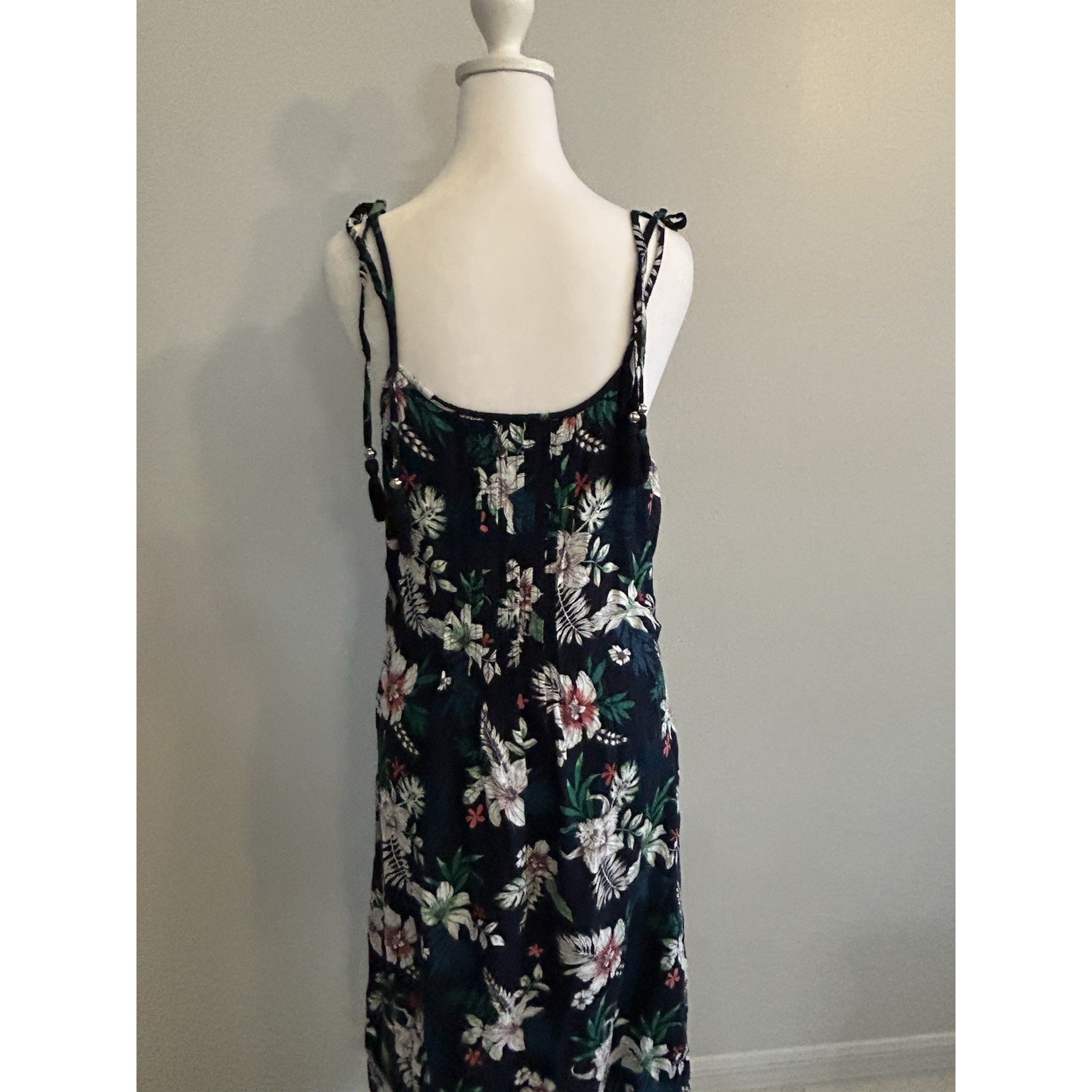 Floral Boho Maxi Dress button down 90s y2k Prairie Cottagecore Hawaiian Sz S