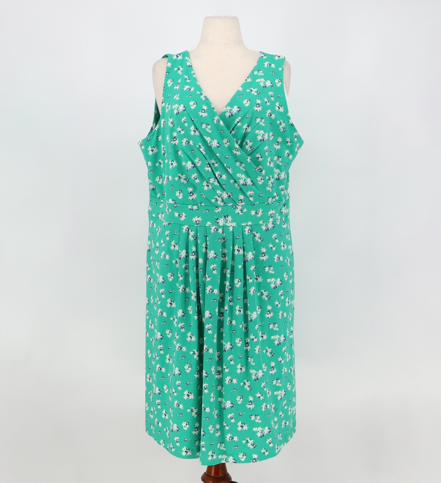 NWT LANDS’ END Cotton Blend Sleeveless Floral Fit & Flare Dress Size 2X
