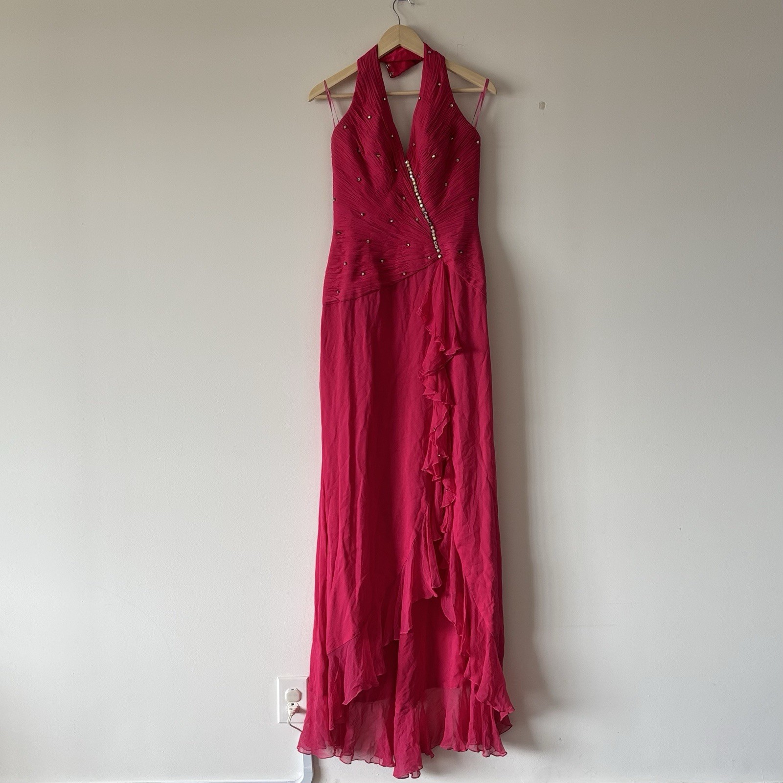 VTG Jovani Mermaid Silk Beaded Maxi Dress Fairy Y2K~NO TAG~FLAWED NO RETURNS