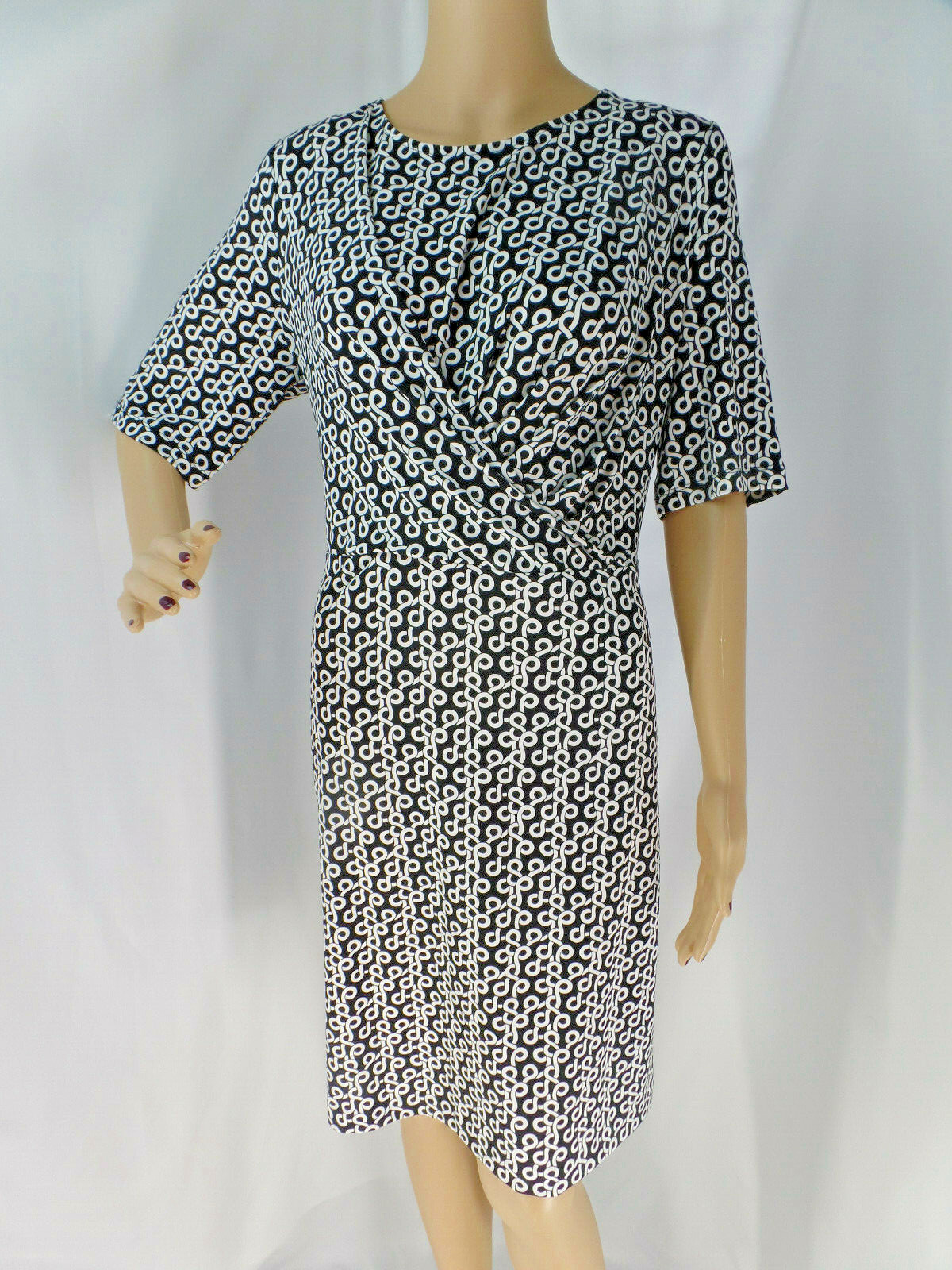 ANN TAYLOR BLACK LOOSE CHAIN GEOMETRIC CAREER CASUAL DRESS SIZE: SP NWT $100
