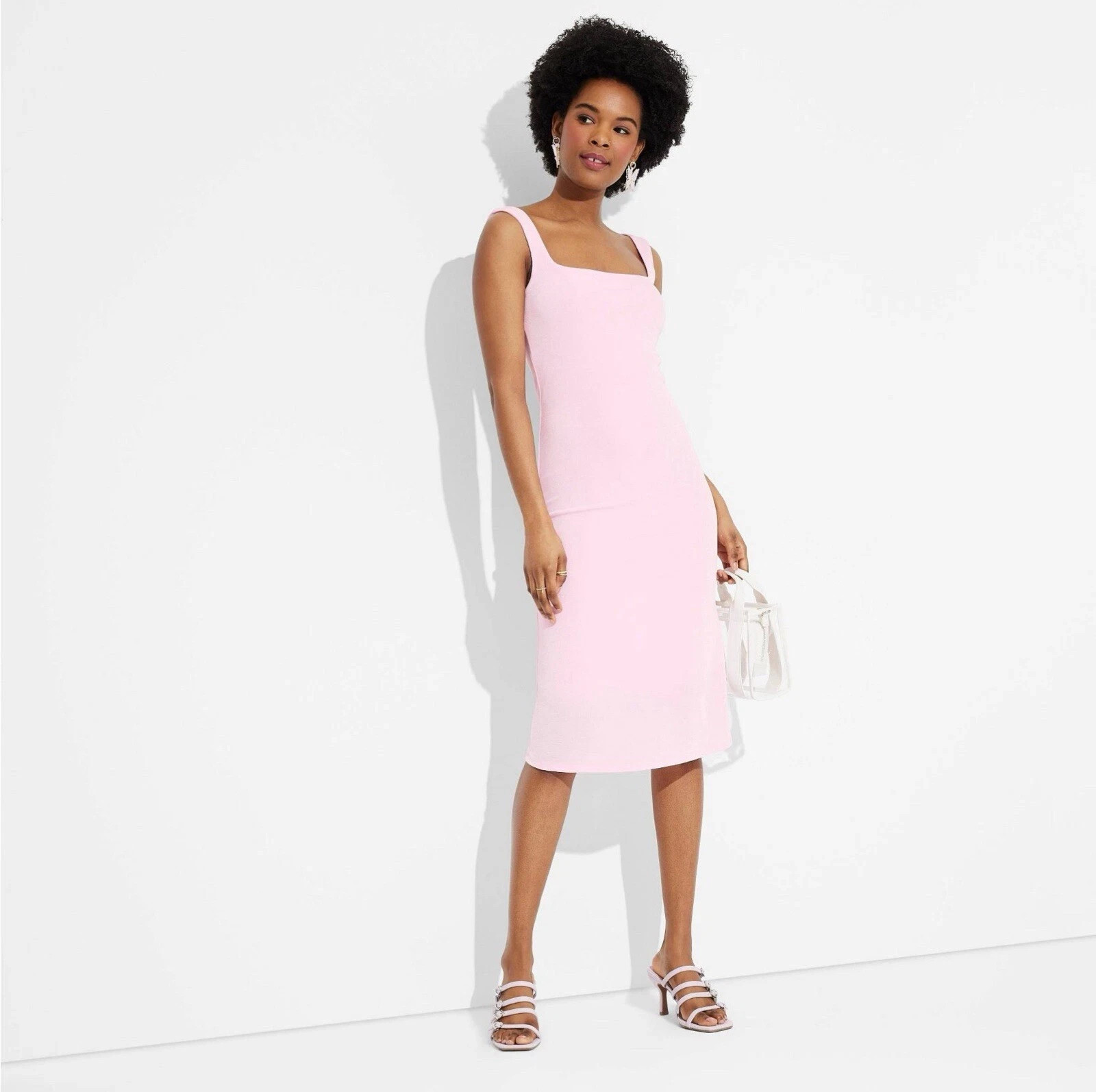 Women’s Wild Fable Neck Midi Dress Pink Size XXL