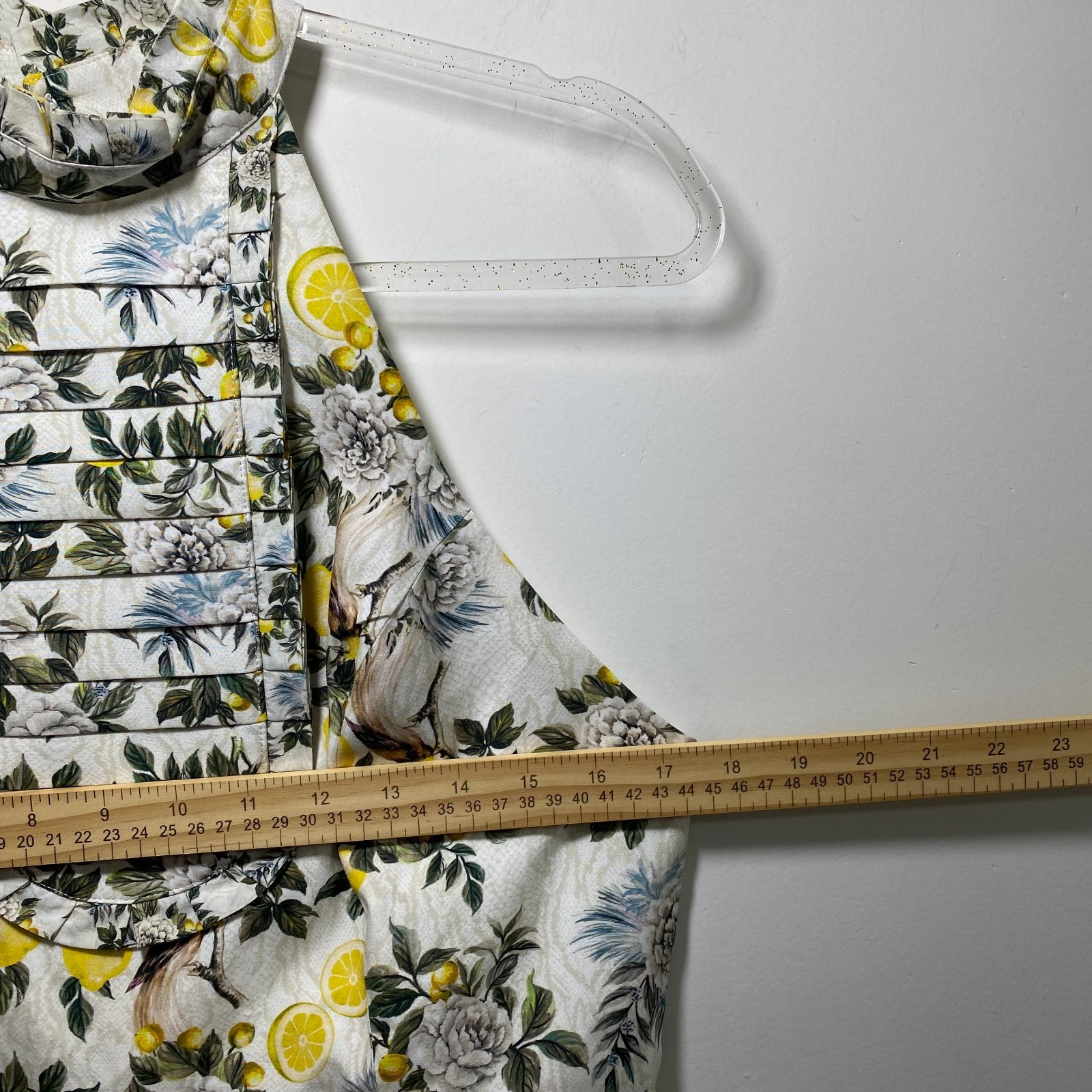 Aqua Blue Australia New Clementine Kailey Lemons Floral Mini Halter Dress L Bib