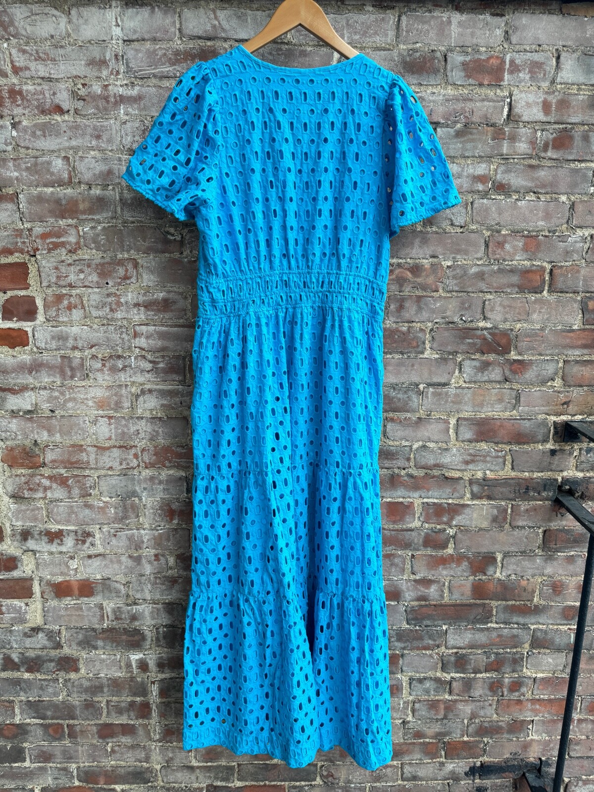NWT Anthropologie Somerset Maxi Dress Eyelet Brown White Blue Yellow Pink