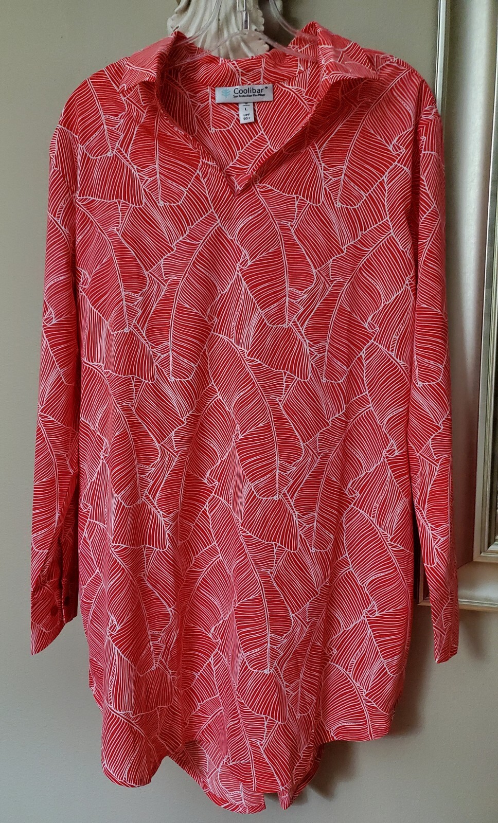 COOLIBAR Dress TOP LARGE UPF 50+ Beach Outdoor Pockets Relaxed Fit