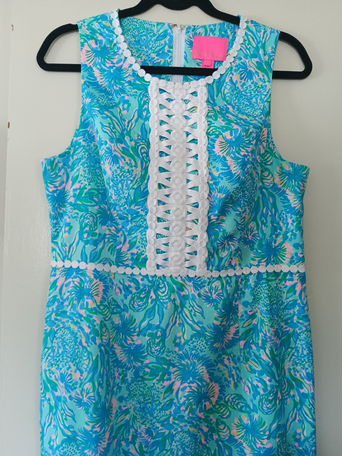 Lilly Pulitzer Women’s AshlerMaxi Dress Sleeveless Round Neck Lace Zip Size 8