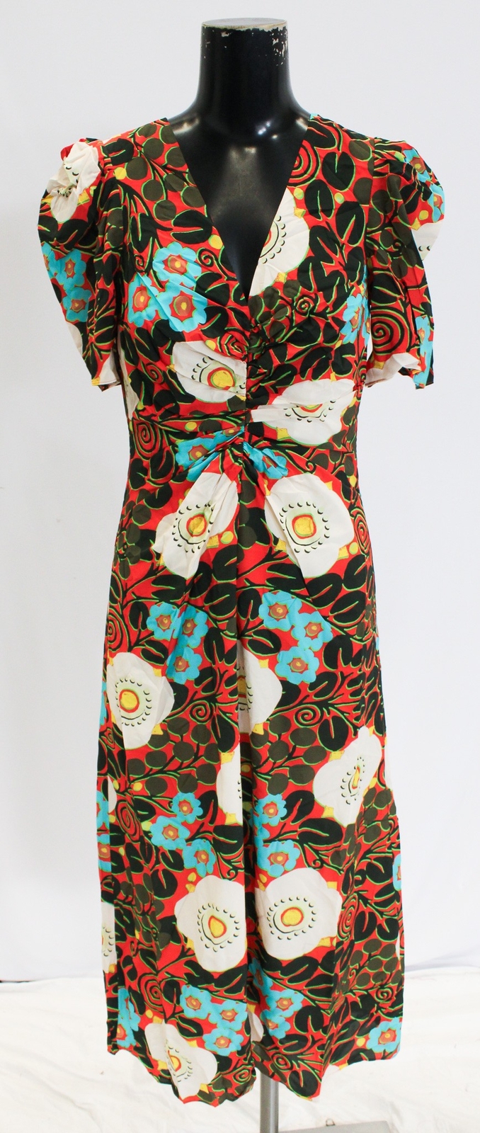 Rhode Women’s Maci Puffed Elbow Sleeve Dress BE5 Scarlet Aura Blossom Size 2 NWT