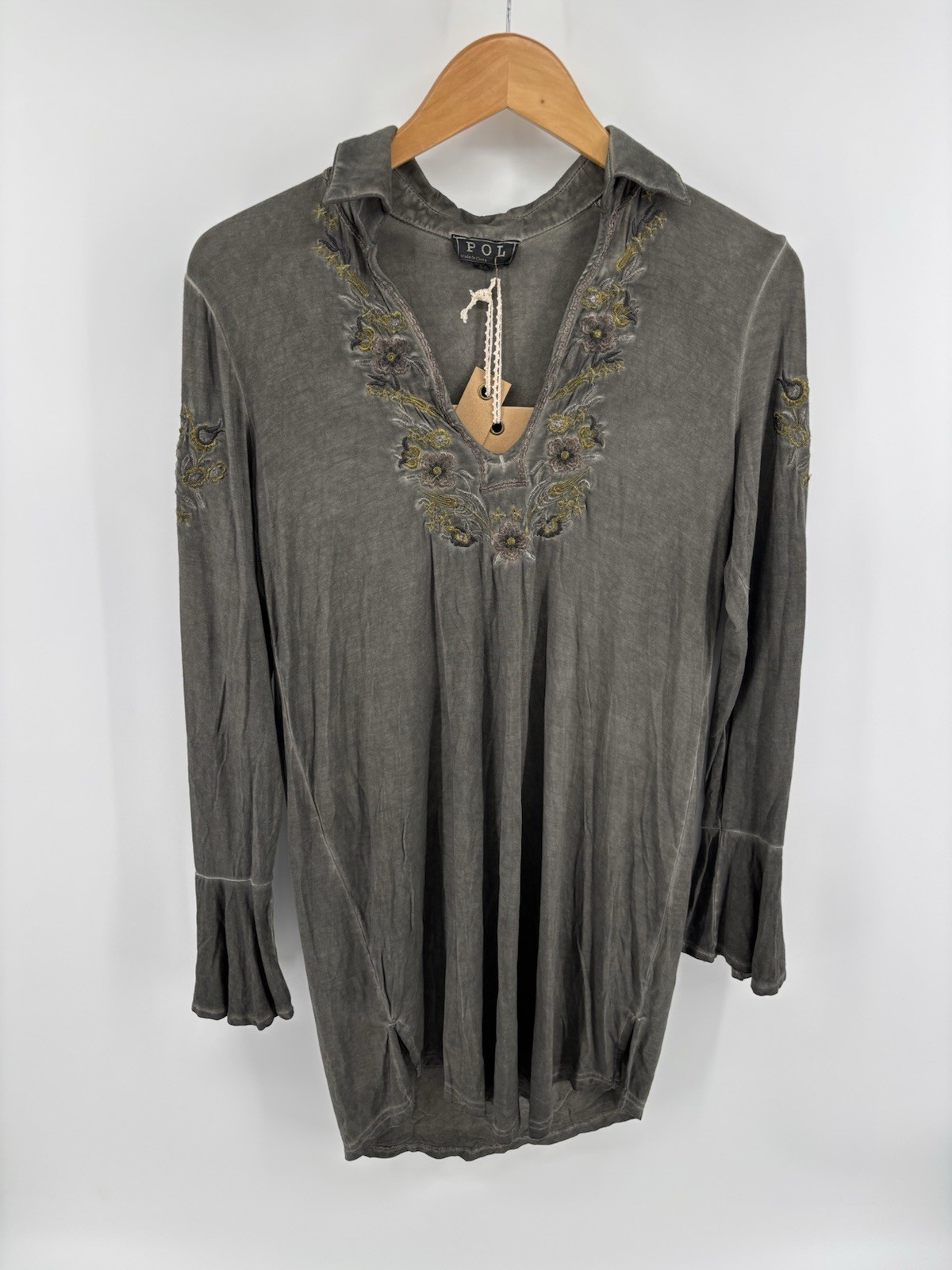 NWT POL Tunic Dress Sz S Embroidered Boho Festival Hippie Cottagecore
