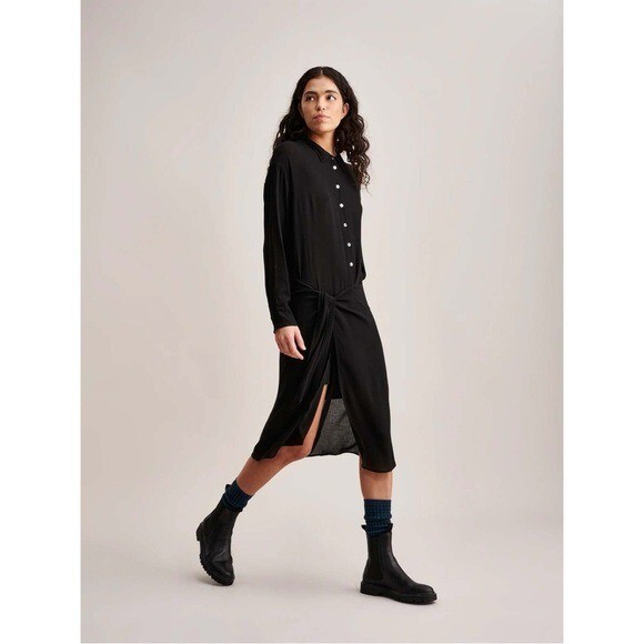 Bellerose Size 1 / US 2-4 Black Trixie Pareo Long Sleeve Knee Length Dress