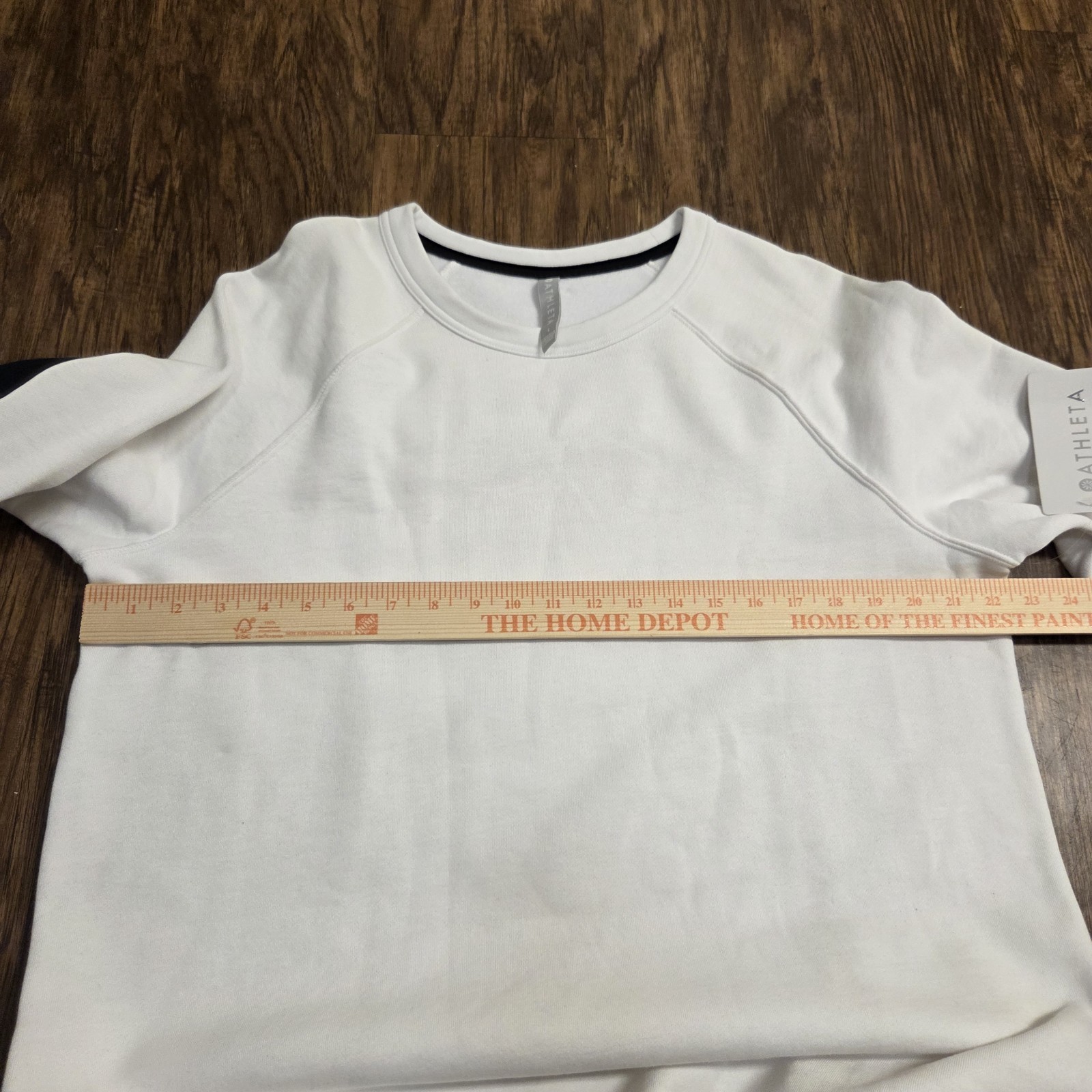 Athleta Round Trip Sweatshirt Dress Women L White French Terry Sporty Athleisure