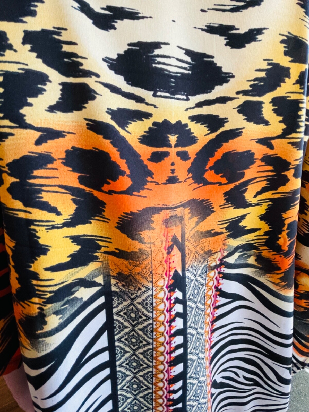 SHORE DRIVE NWT Leopard ZEBRA PEARLS Print CAFTAN O/S