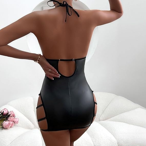 Small. Black Bodycon STRAPS & CUTOUTS ALL OVER! Backless Mini Dress Daring Sexy!