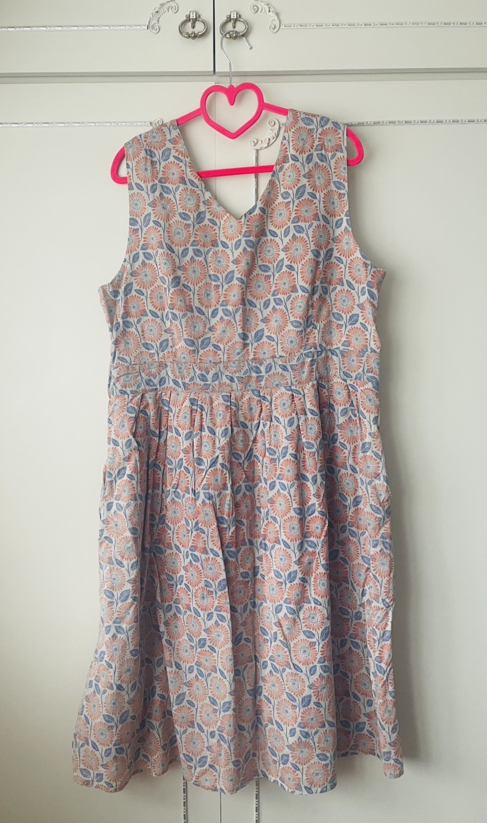 💝 Seasalt ” PICNIC SPOT ” Dress Size 18 Grey Orange Floral Print