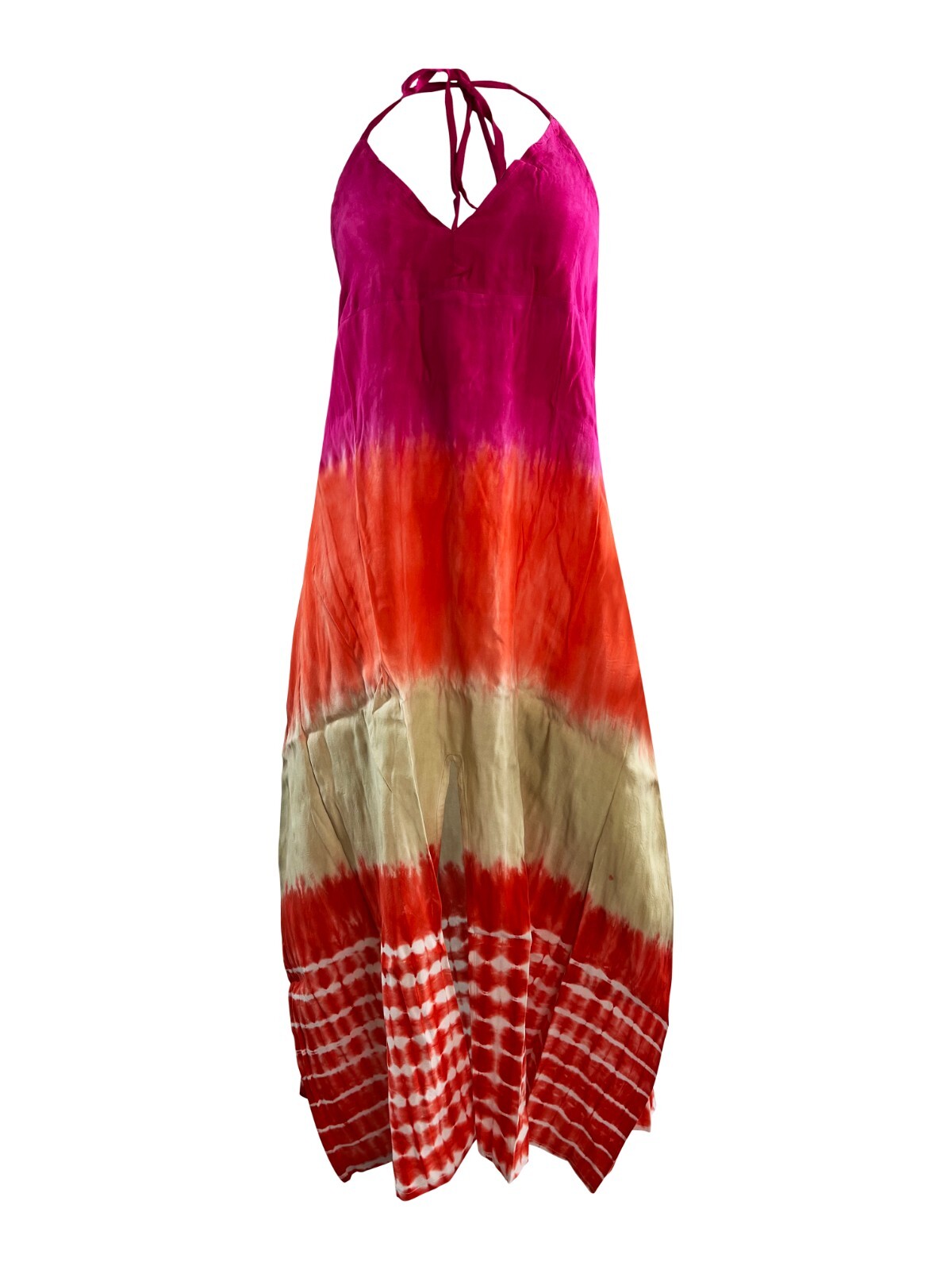 Halter neck Kaftan Caftan maxi tie dye Rayon dress See Measurements.