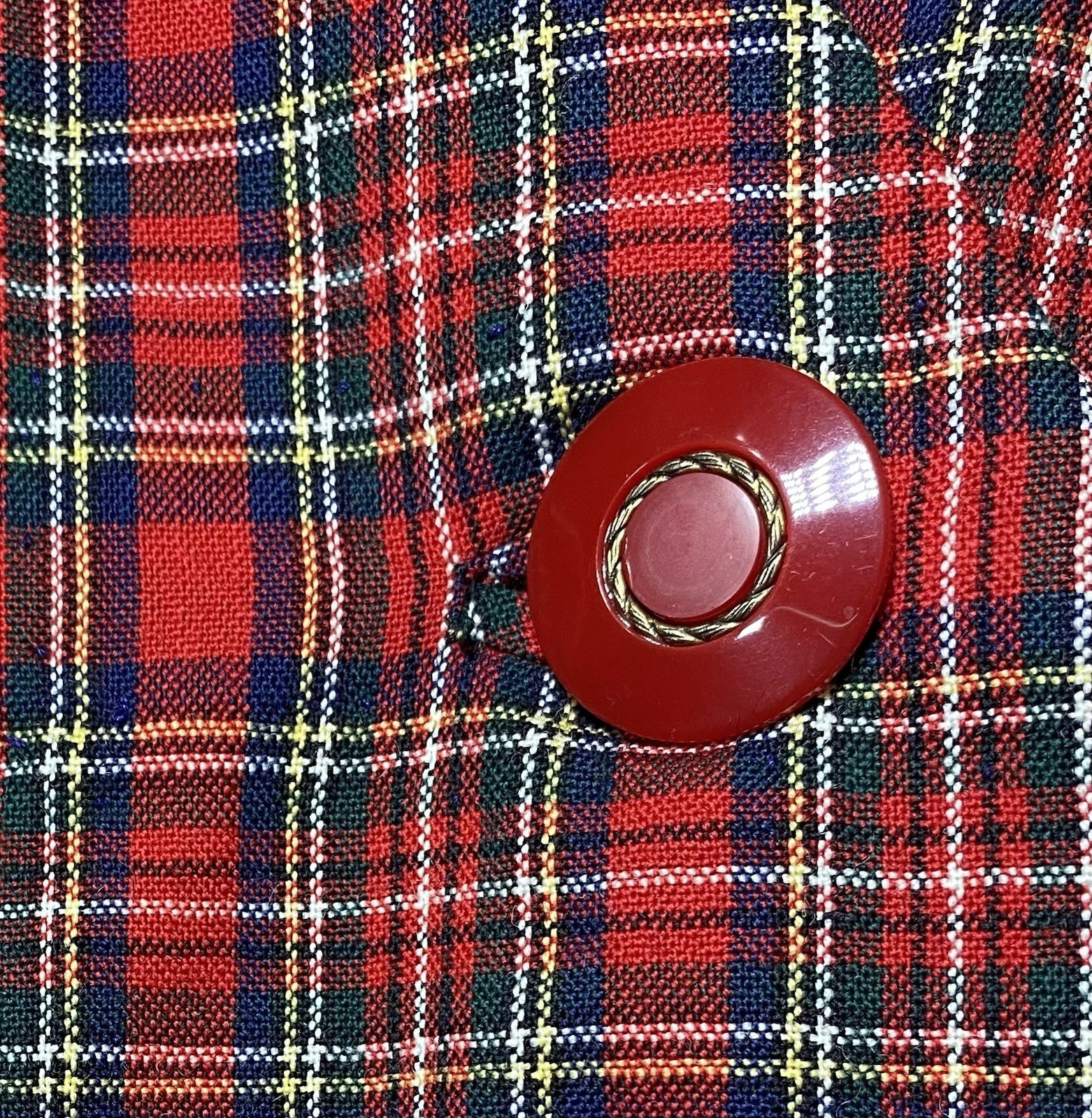 VTG Pendleton Virgin Wool Plaid Dress Red Tartan Double Breasted MEDIUM?