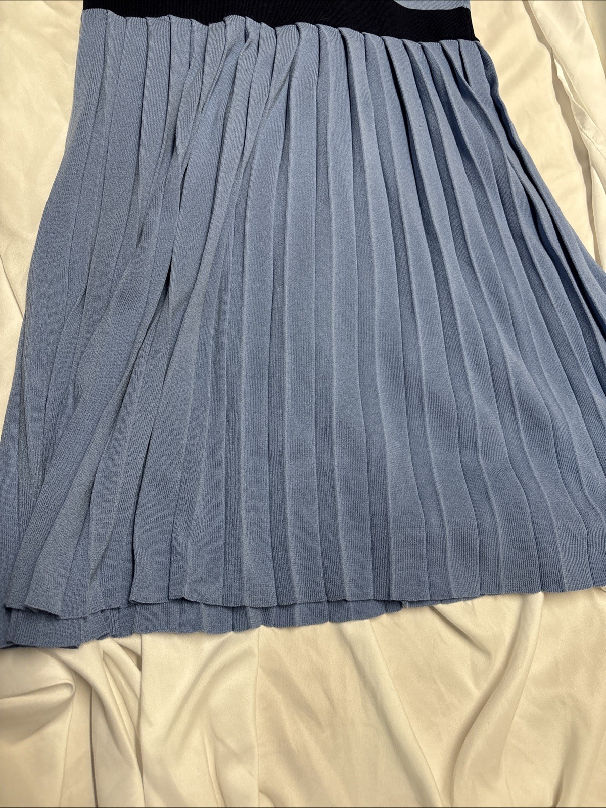 Alexia Admor Women’s Anders Fit And Flare Dress, Blue, Size XL, Gold Detail