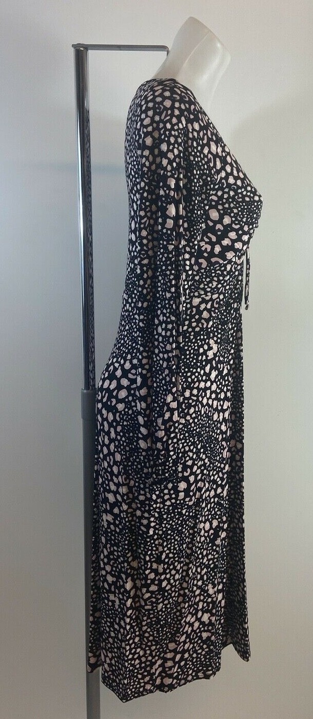 Ladies Ex Wallis Black Animal Print Dress Size 8 10 12 14 16 18 20